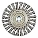 Forney 72840 Wire Wheel Brush, Industrial Pro Twist Knot with 1/2-Inch thru 5/8-Inch Multi Arbor, 6-Inch-by-.020-Inch