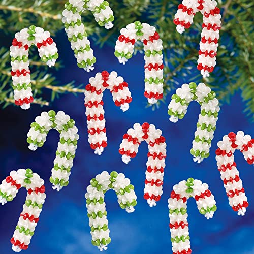 The Beadery Mini Candy Canes Kit, White Pearl