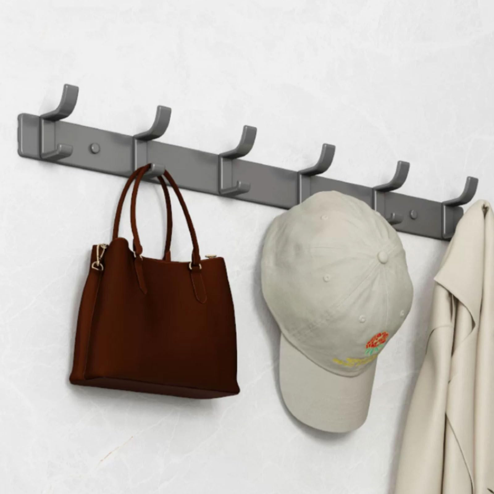 Sólido Perchero de Pared de Aluminio Perchero de Pared con punzón Perchero de Pared con Doble Gancho Práctico