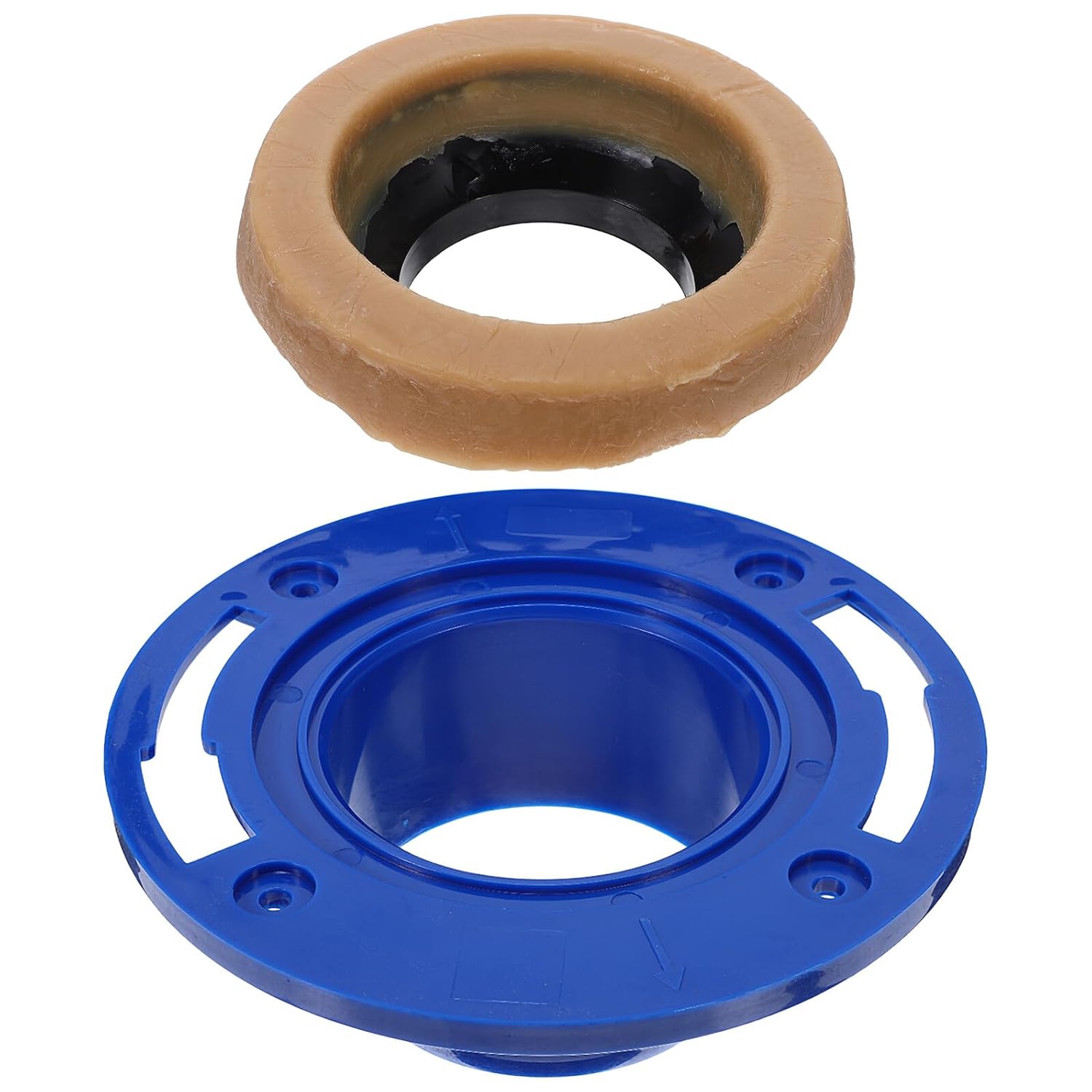 NUOBESTY Toilet Wax Ring and Flange Seal Kit Universal Toilet Repair Flange with Wax Gasket for 2pcs Set for Leak Prevention and Water-Tight Installation