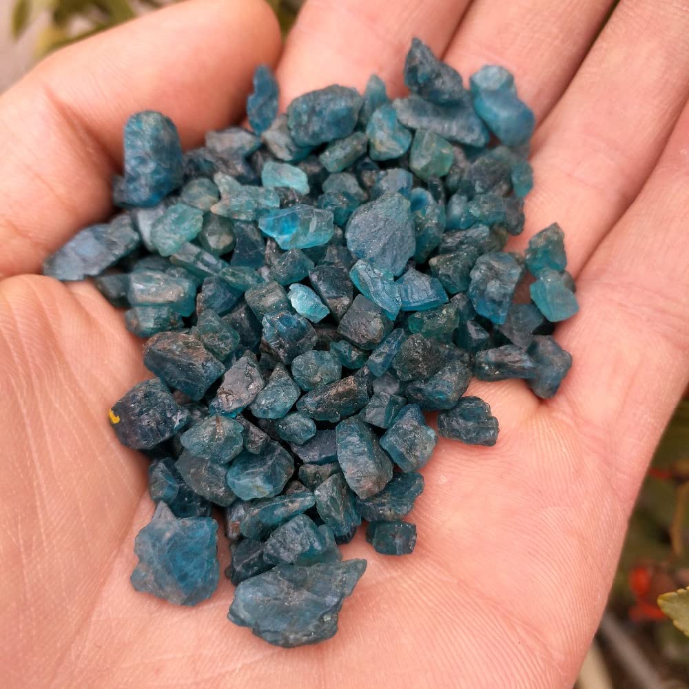 Cristal Natural Áspero Azul Natural Apatita Piedras Ásperas Cristal Grava Espécimen Boda Decoración Acuario (Tamaño : 1000g) Inicio Colecciones (Size : 500g)