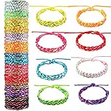 Hicarer 30 Pieces Friendship Bracelets Wave Handmade Woven Braided Bracelet Waterproof Rope Bracelet Surfer Adjustable Bohemian Wrist Cord for Women Men Jewelry Party Accessories (Nice Style)