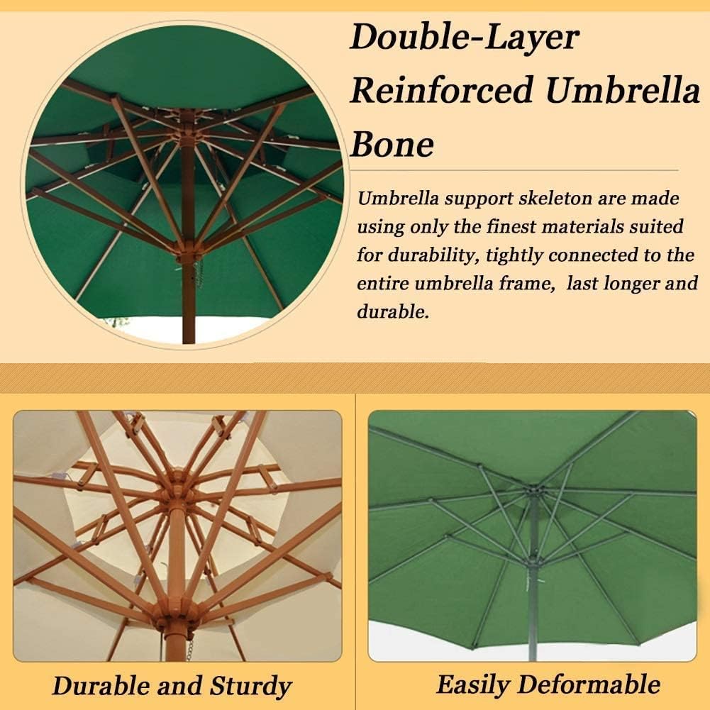 Umbrella Umbrella 8.9 Feet Patio Umbrella Pool/gazebo Sun Umbrella with Stable Cement Base, Double-Layer Reinforced Umbrella Bone, Windproof (Color : Khaki) (Beige)