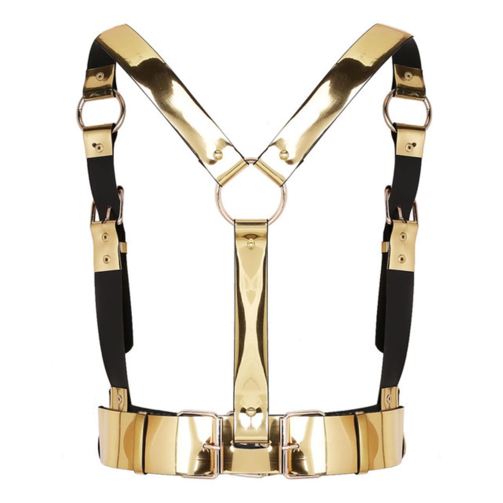 VOIV Harness Mens Womens Hot Punk Waist Braces Leather Y Shape Body Waist Belts O-rings Cosplay Bar Costume Clubwear