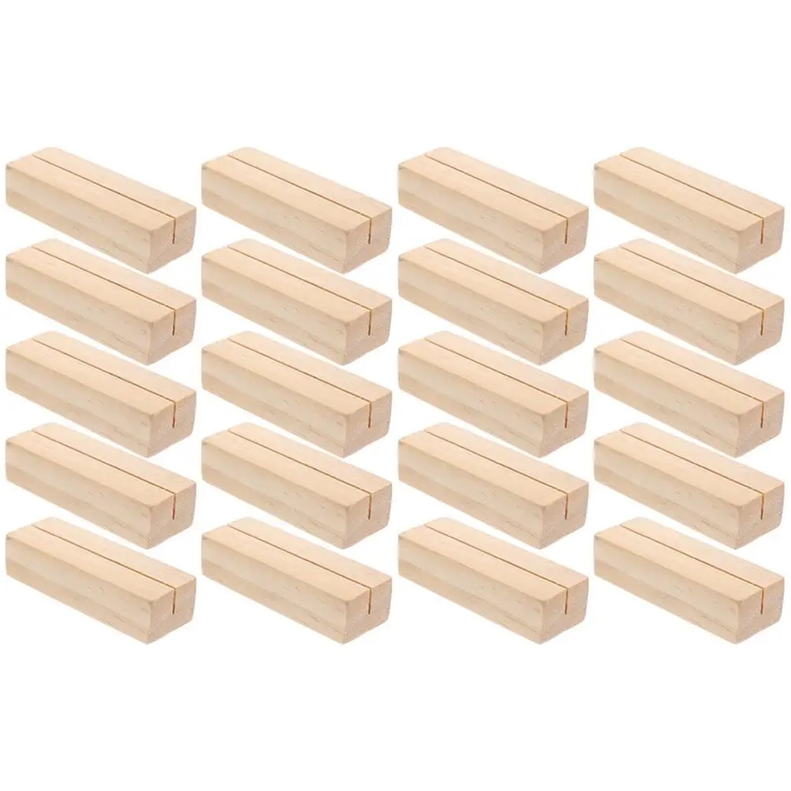 Lot de 80 porte-cartes de visite ornementaux pour table de salle à manger avec clip en bois (kaki)