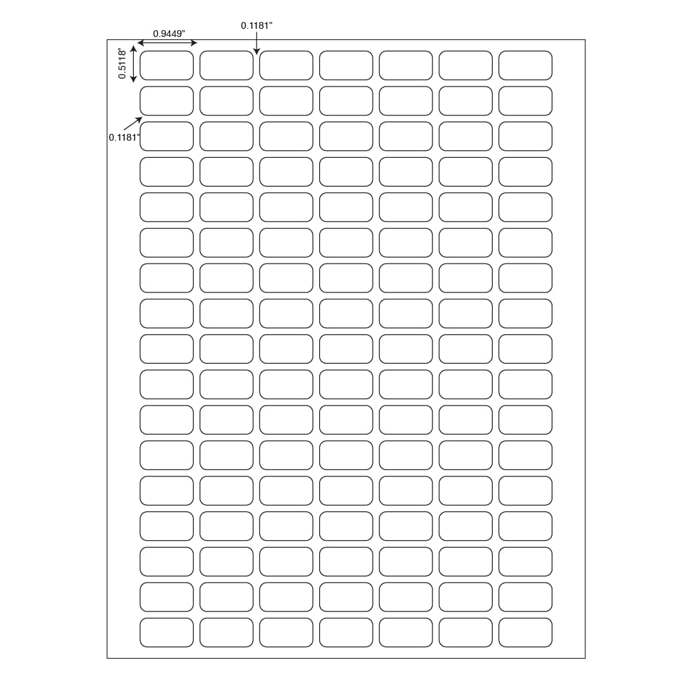 Globe Scientific LCS-24X13W Cryogenic Label Sheet for 0.5mL Tube, 24mm Length, 13mm Width, White, Pack of 2380