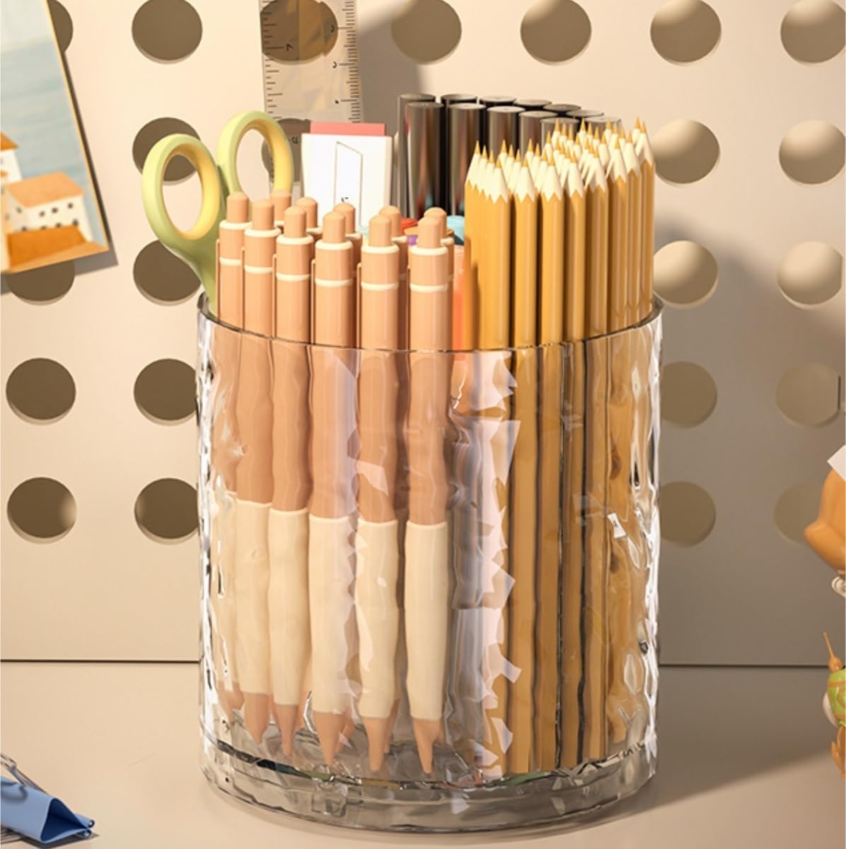 Stifteköcher Stifte Halter Stifthalter, Um 360° Drehbarer Organizer For Den Schreibtisch, Stationärer Aufbewahrungsbecher Schreibtisch-Organizer(White)