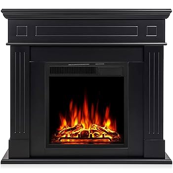 Amazon.com: R.W.FLAME 43” Electric Fireplace Mantel Wooden