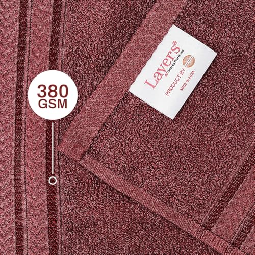 Image of Layers 100% Cotton Gym Towel | 380 GSM Quick Dry & Super Absorbent | Soft, Fade Resistant & Long Lasting | Gym, Yoga, Sports, Travel & Pool | 1 Piece for Men & Women | 50 x 100 cm - Brown