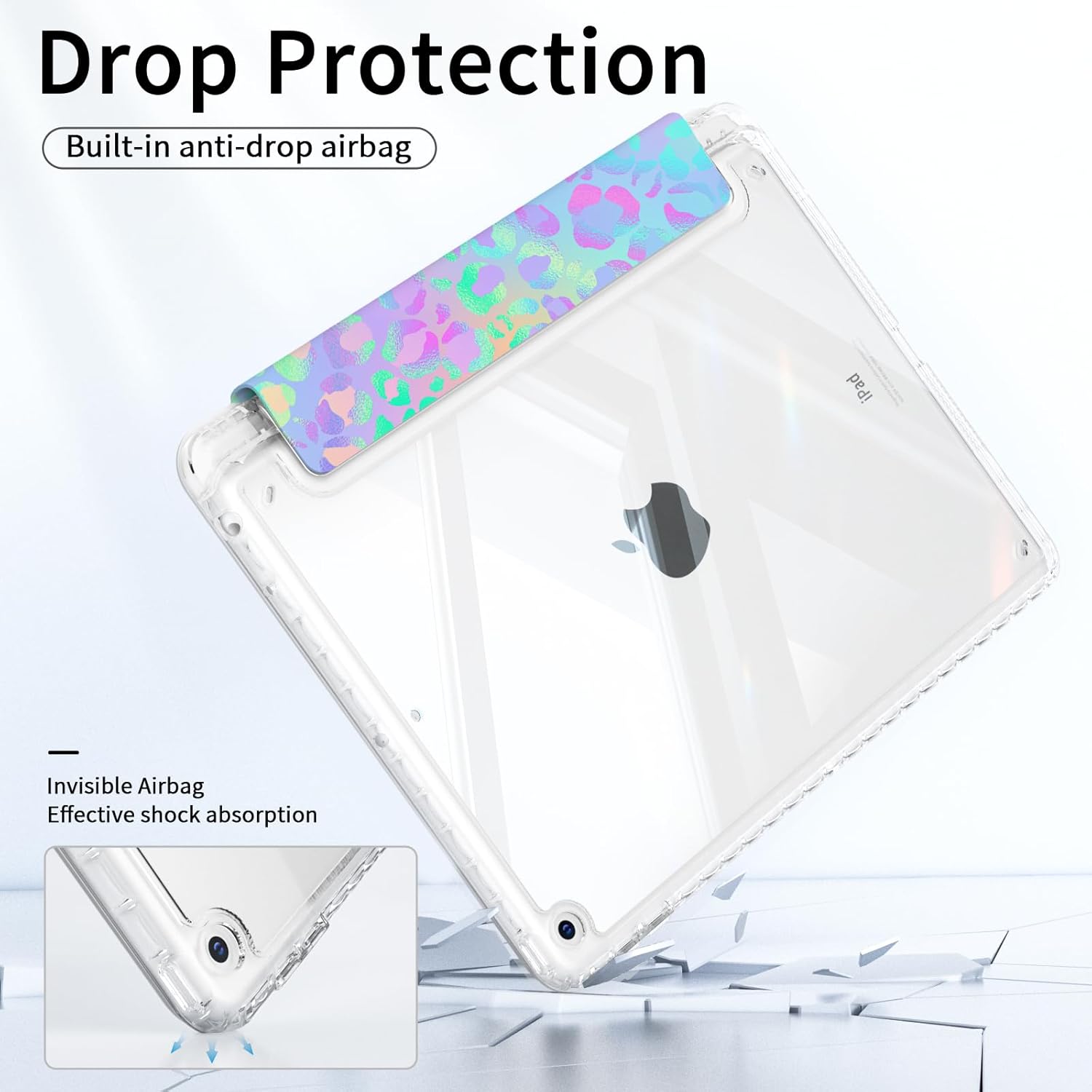 Case for iPad 9th Generation 2021/iPad 8th/7th Generation 2020/2019 10.2 Inch Case with Pencil Holder, Trifold Stand Slim Shockproof Clear Back Cover, Auto Wake/Sleep, Composition Book - Image 5