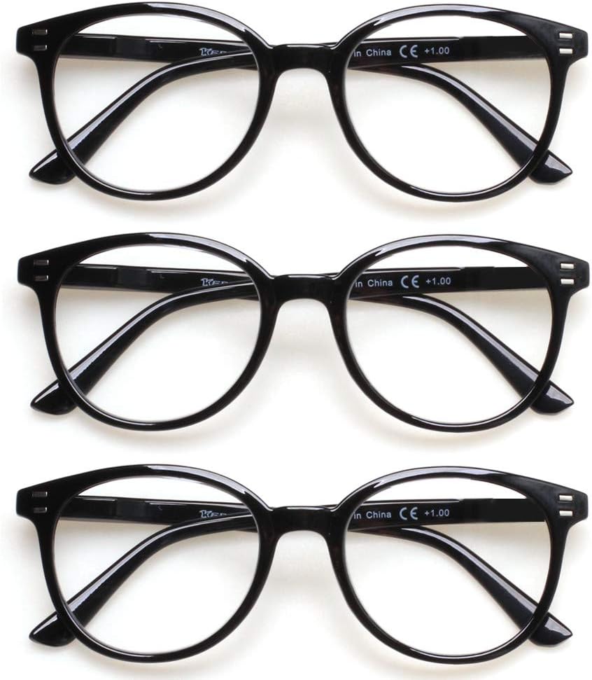 SIGVAN3 Pack Reading Glasses Spring Hinge Stylish Readers Black/Tortoise for Men and Women
