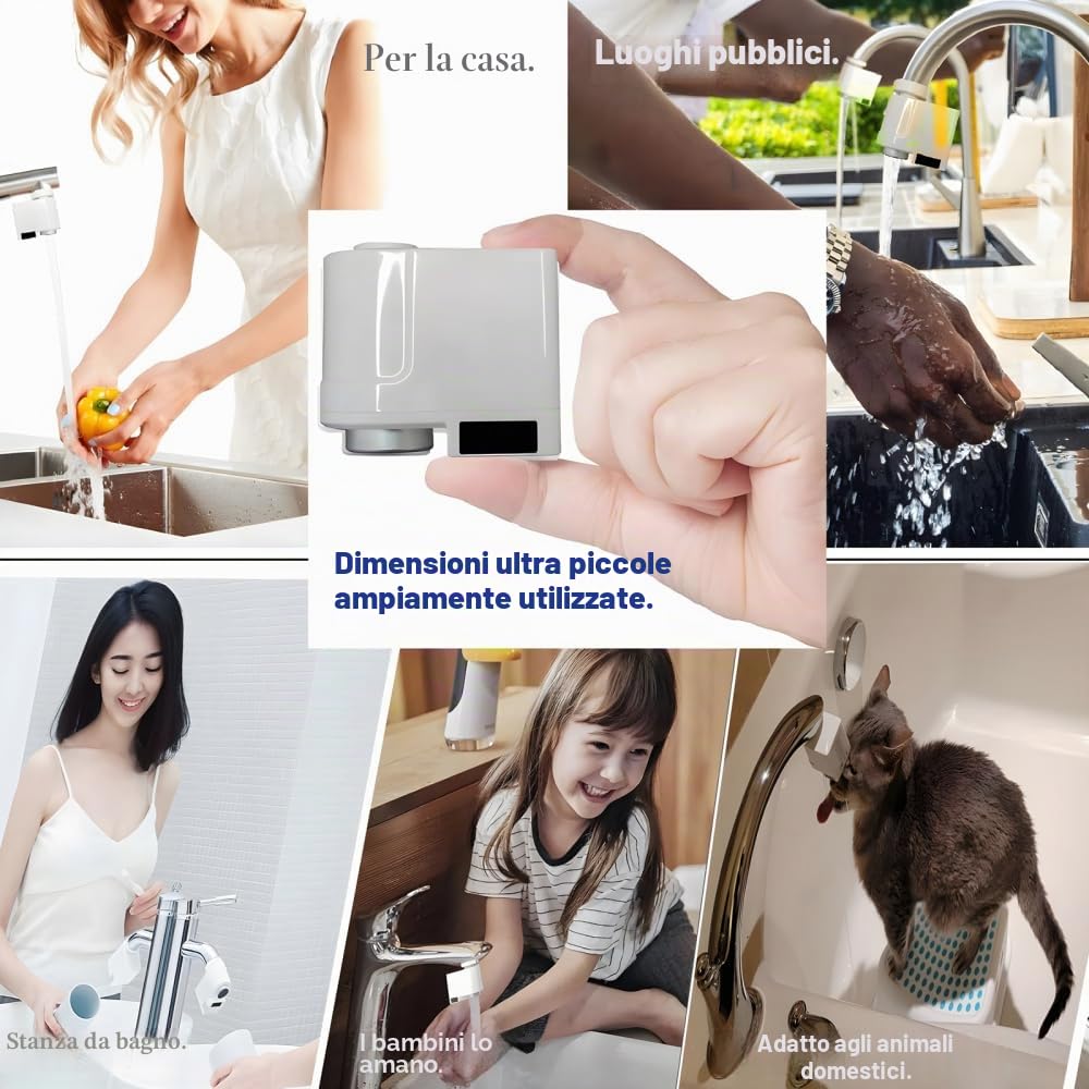 Rubinetto con sensore a infrarossi Sensore automatico di risparmio idrico Rubinetto anti-trabocco Cucina Bagno Induttivo