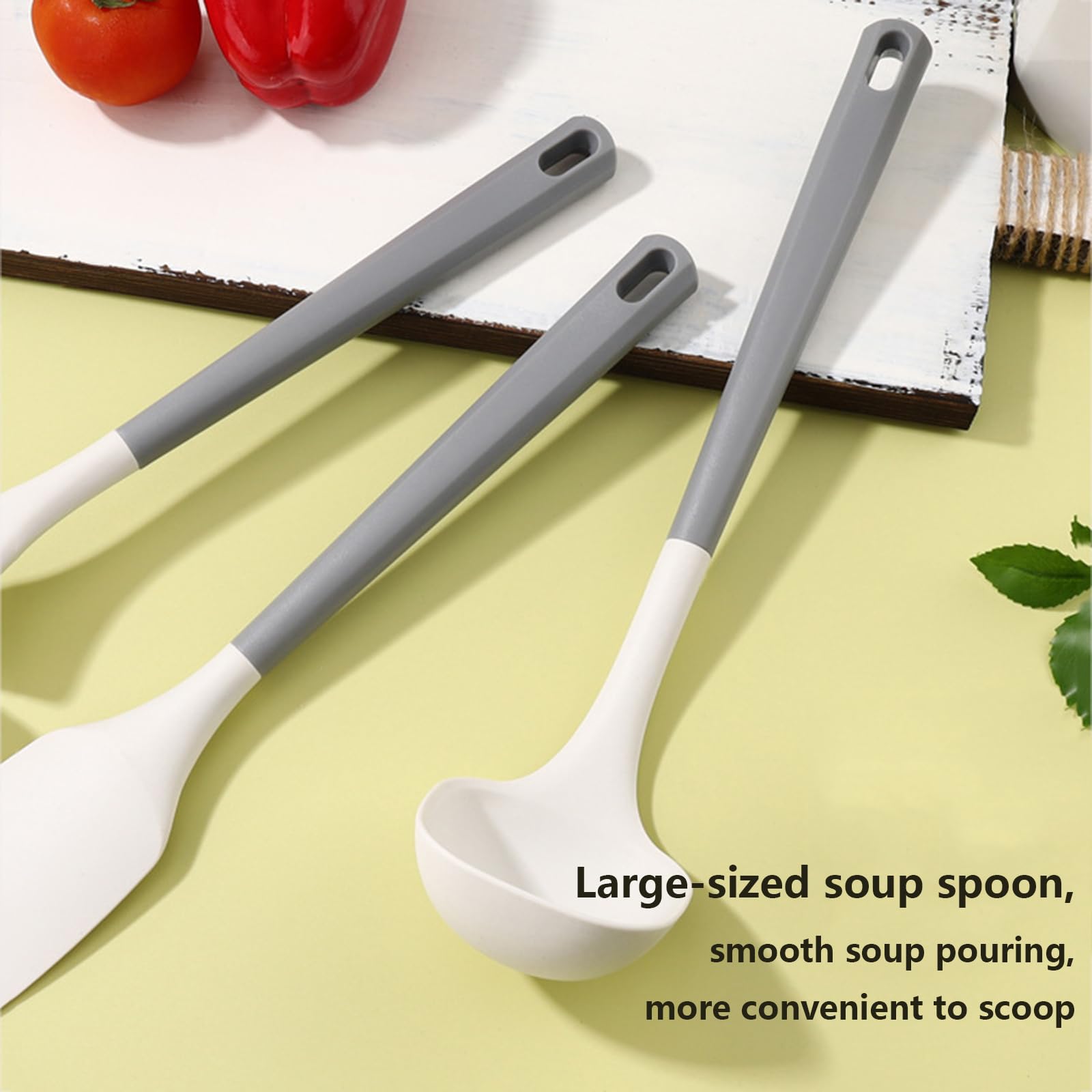 Generisch Küchen Utensilien Set, Silikon Kochbesteck mit Halter, BPA-frei, spülmaschinenfest, hitzebeständig