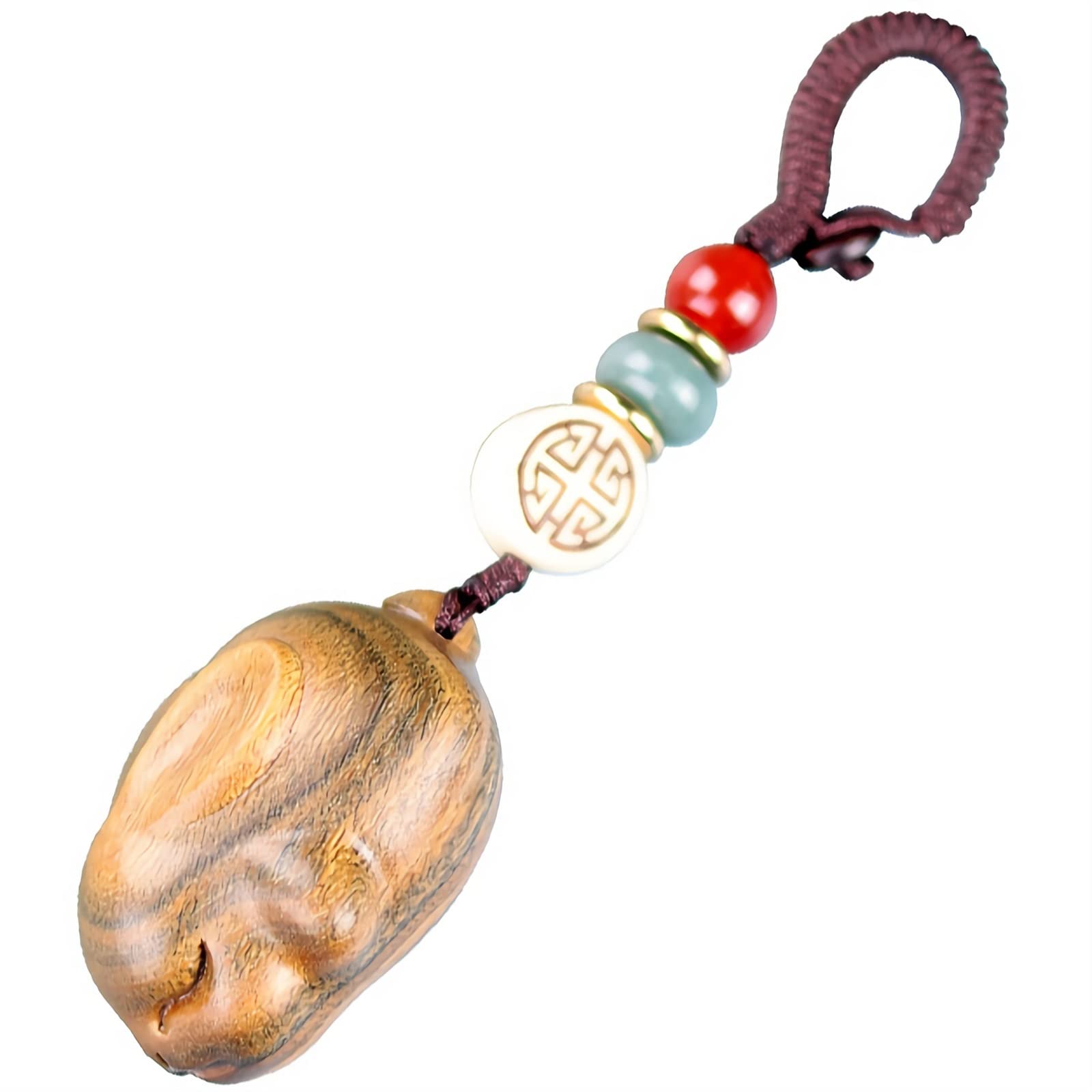 LKLNCXC Key Rings Carving Rabbit Wooden Keychain Key Ring Bag Hanging Decor Animal Charm, Fob Accessories for Women Men