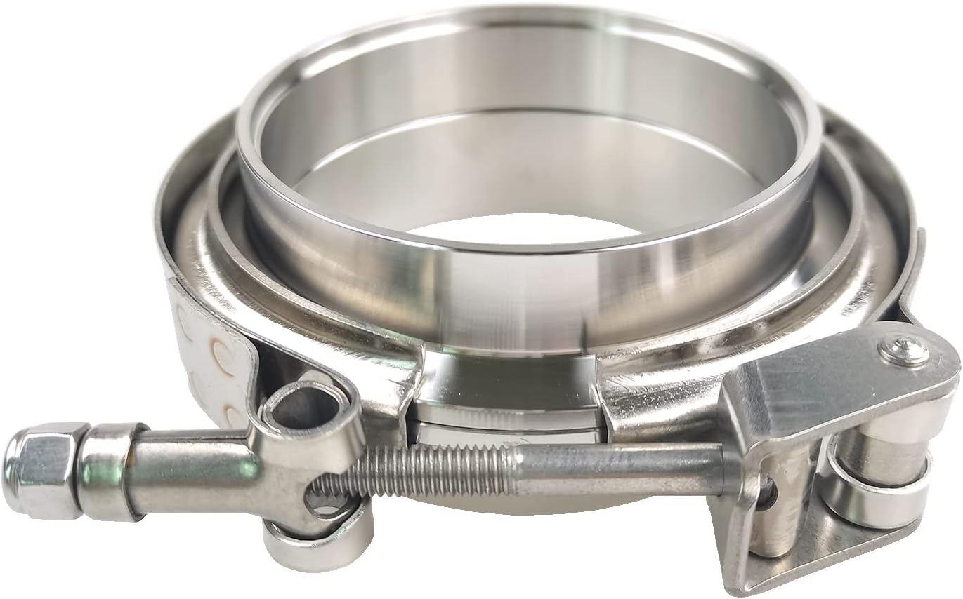 2 X 3 inch Quick Release V Band Clamp with Male Female Flanges 304 Stainless Steel for Turbo Downpipes, 2 Pack