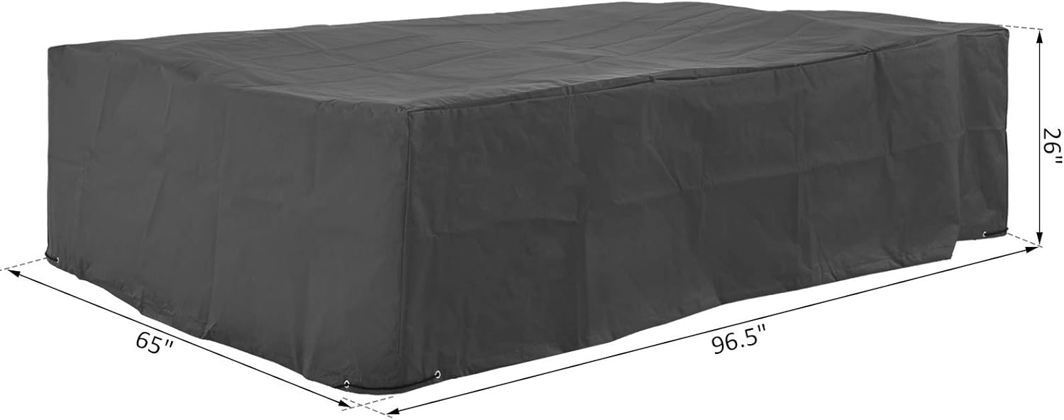 All-Weather Sectional Patio Furniture Cover, Heavy-Duty Waterproof Outdoor Sofa Cover for Deck & Backyard Protection, Universal Fit 3-Piece Set