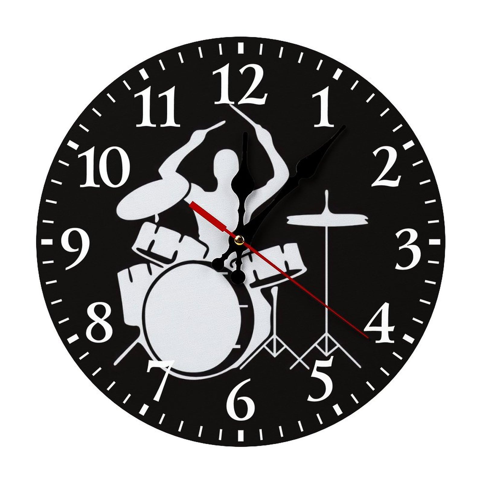 Horloge murale moderne ronde blanche de cuisine salon 30 cm à pile