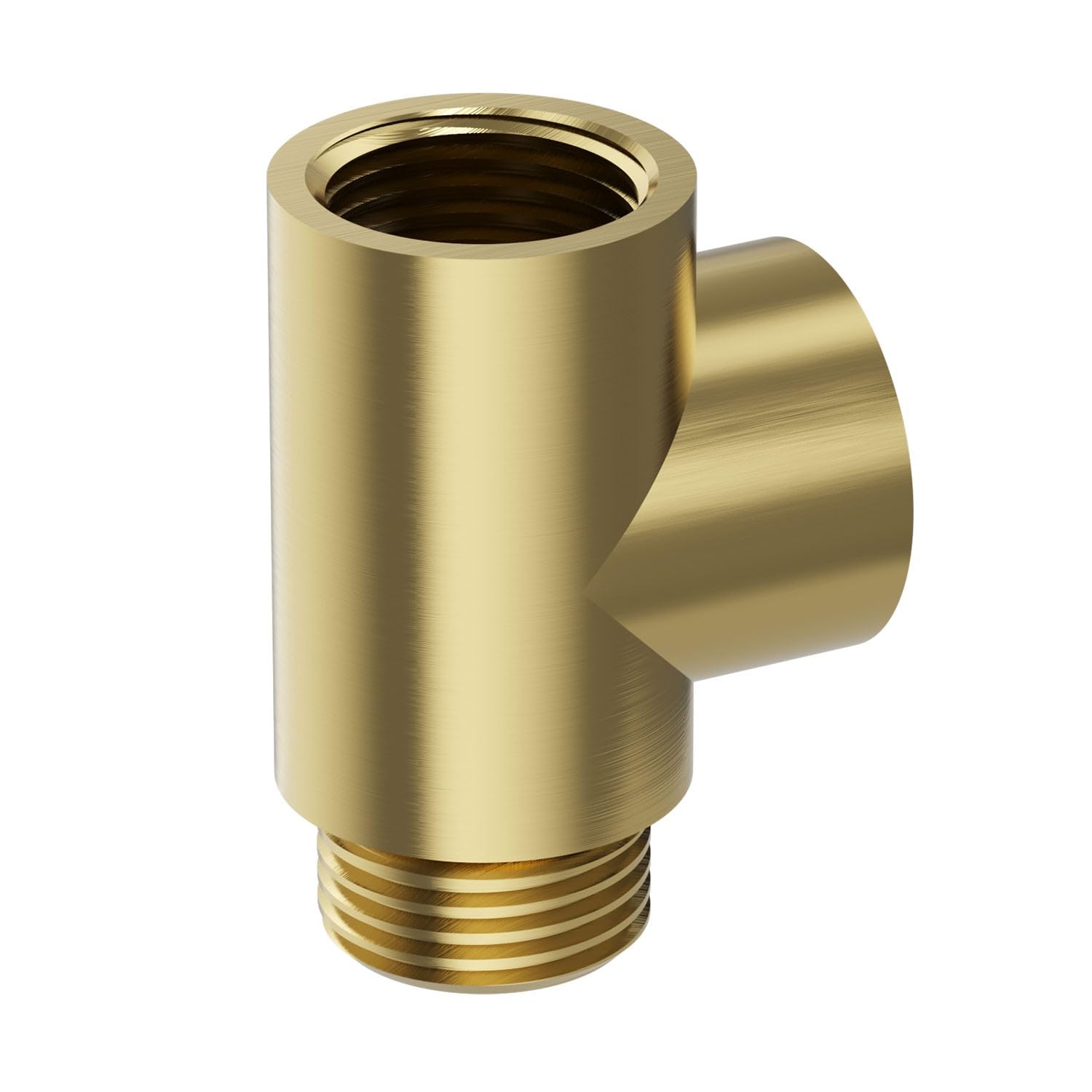 Brushed Brass T Piece Adapter for Radiator Towel Rails Duel Fuel