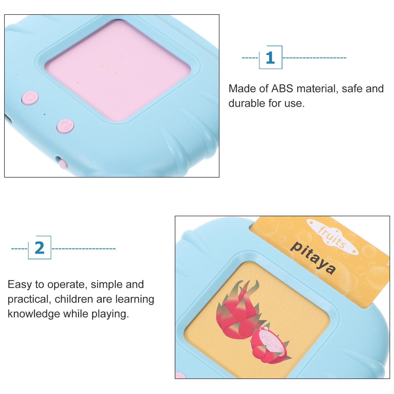 SUPVOX Giocattolo Educativo per Bambini 2 Anni Set Schede Parlanti Macchina Apprendimento Flashcard Parlanti Supporta Istruzione Interattiva Sviluppo Capacità Cognitive