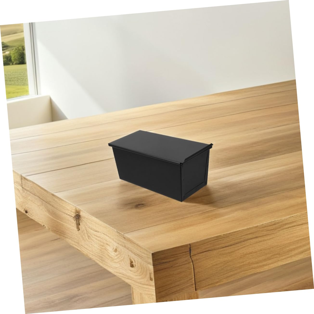 Zerodeko Moule à Pain en Fer Inoxydable Noir avec Couvercle Coulissant