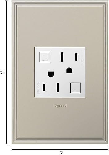 Vista 7 de Legrand adorne AGFTR2152W4-4PK - Toma eléctrica GFCI autocomprobable resistente a manipulaciones, 15 A, acabado blanco, paquete de 4