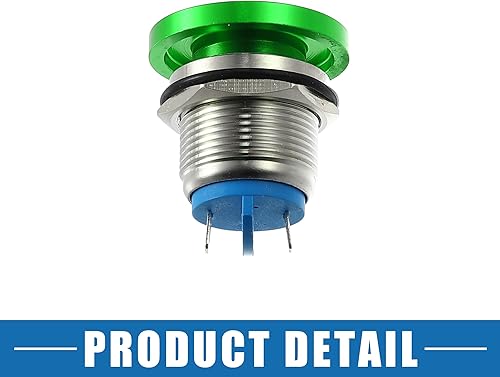 Vista 22 de Impermeable IP65 Momentaria Cabeza de Seta Interruptor de Botón para Coche Metal 0.748 in 3A 250V Botón Interruptor Azul (Juego de 2)