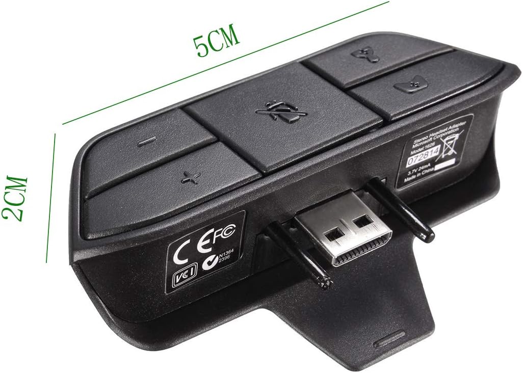 Stereo Headset Adapter for Xbox One, Game Audio Mic Headphone Converter – Black by