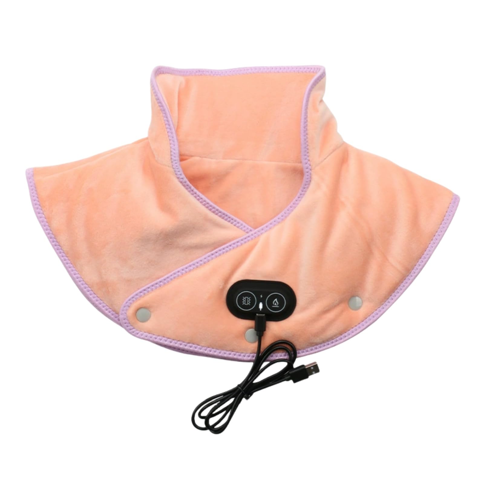 podomax WARMLY Pro | Massage-Wärmekissen Akku Heizkissen mit USB, Nackenwärmer in Korallenvlies für Rücken & Schultern, 3 Heizstufen & 3 Vibrationsmassagemoden