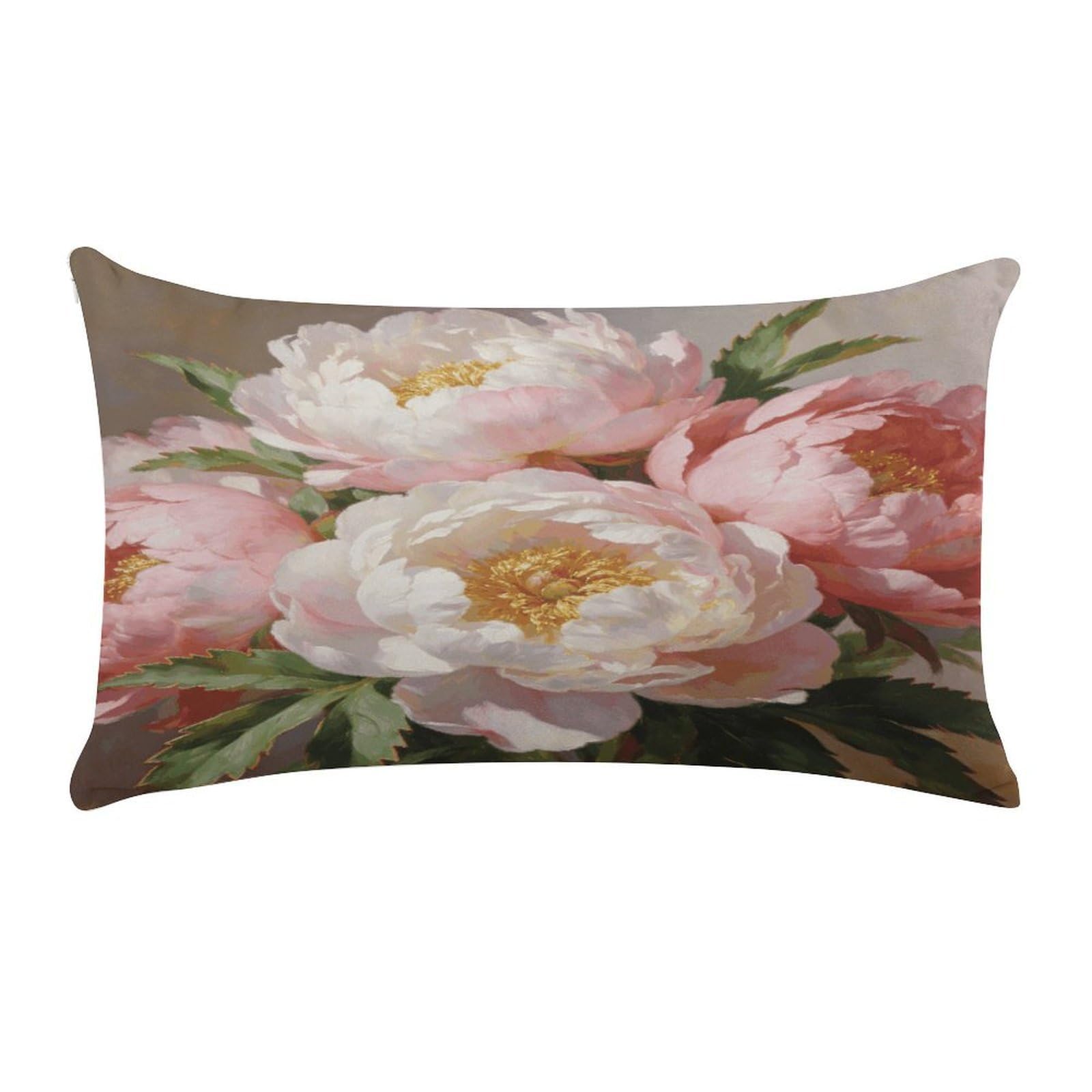 Fodpand Style Peony Pillow Cases Set Of 1 Extra Soft Pillow Protectors With Hidden Zipper Perfect For Hotels, Guest Rooms,Bedroom 12X20 Inches Pillows Not Included