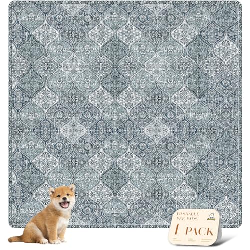 nunubaby Washable Pee Pads for Dogs, Stylish, Non-Slip and Leak-Proof Pee Pads. Reusable Potty Pads for Dogs for Crates and Floors.(Blue/Multi, 72" x72" ) by nunubaby - Used condition - CA$55.58
