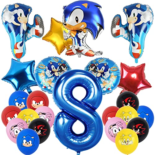 Decoracion Cumpleaños Sonic Globos,Sonic Balloons,Sonic Frustrar Globos,Globos de Látex...