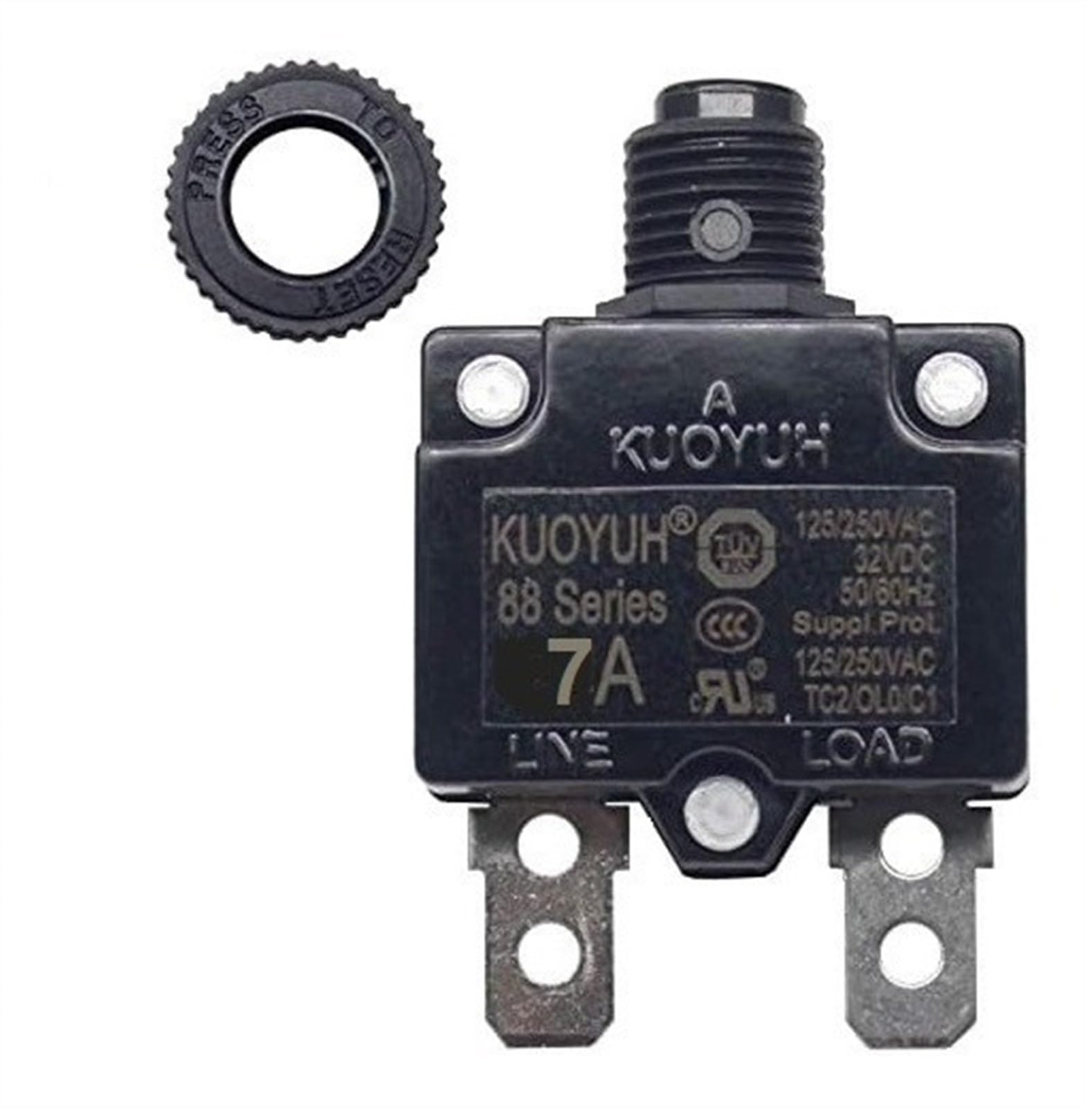 Disjoncteur thermique 7A bouton de réarmement manuel haute précision