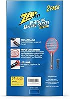 Vista 9 de Zap It Bug Zapper - Raqueta mata mosquitos recargable de 4000 voltios, cable de carga USB, Paquete de 2