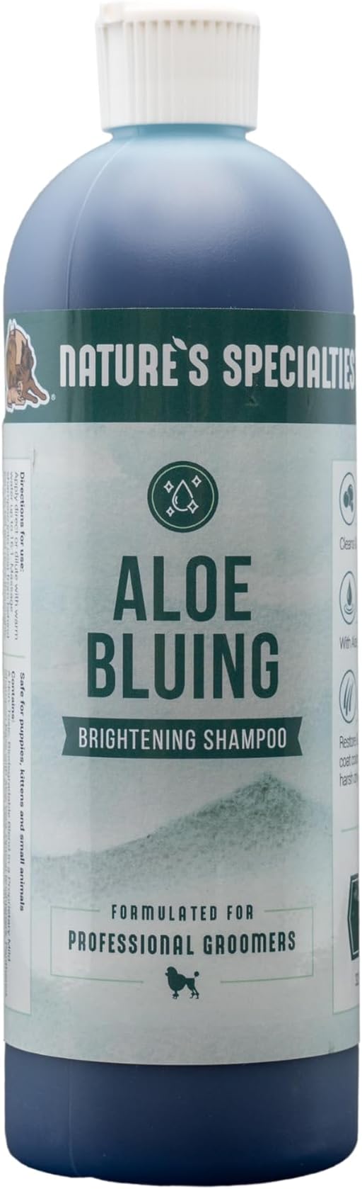Nature's Specialties Bluing Ultra Concentrated Dog Shampoo for Pets, Makes up to 2 Gallons, Natural Choice for Professional Groomers, Optical Brightener, Made in USA, 16 oz