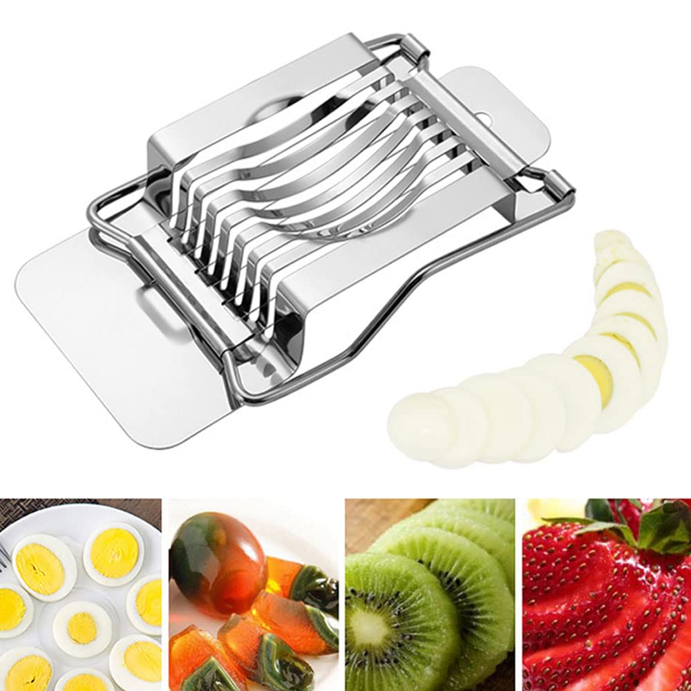 Egg Slicer, Egg Slicer for Hard Boiled Eggs, Stainless Steel Wire Egg Slicer, Egg Cutter Dishwasher Safe for Egg Strawberry Soft Fruit