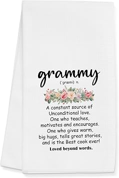 Grammy Kitchen Towels Gifts for Grandma, Grammy Dish Hand Towels for Kitchen Bathroom Decor 16x24 inches