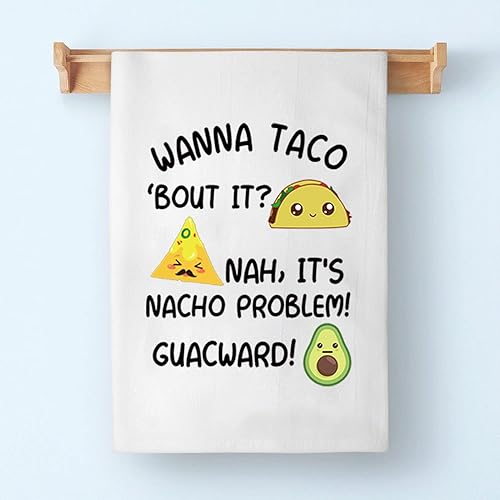 Miniatura 6 de BDPWSS Toalla de cocina de aguacate Wanna Taco Bout It Nacho Problem Divertida toalla de platos de aguacate Regalo para amantes de los tacos, regalo