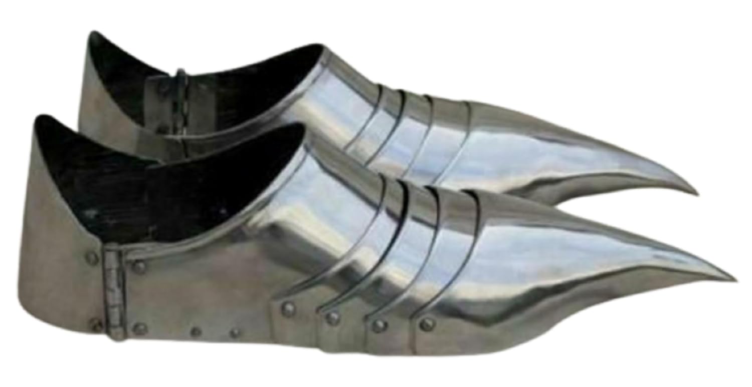 Medieval Knight Armor Shoes Crusader Gothic Sabatons 15th Century Armor Sabaton Feet Armor Wearable Shoes Reenactment Steel LARP Warrior Cosplay Costume Halloween