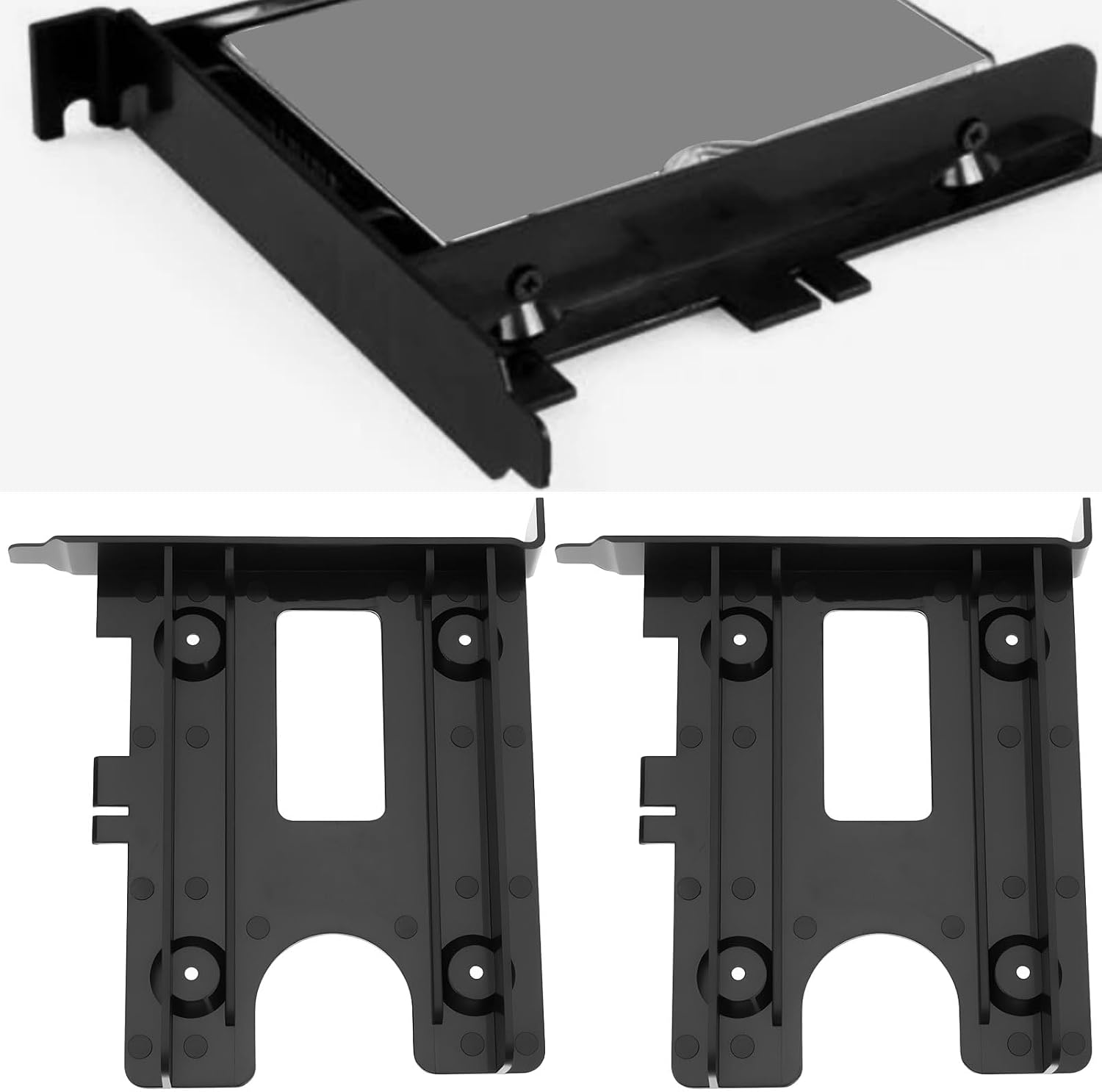 OTOTEC 2Pcs PCI PCI-Express Slot Mounting Bracket for 2.5 Inch SSD HDD Drive Adapter for Desktop PC Storage Expansion