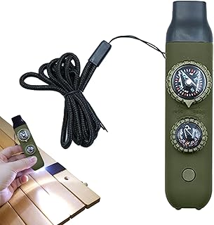 Sifflet de Survie | 7 en 1 équipement de sécurité pour Camping,Sifflet de Camping avec Lumière LED - pour randonneurs Coureurs Camping Course Bateau Femmes Hommes randonnée Escalade Voyages