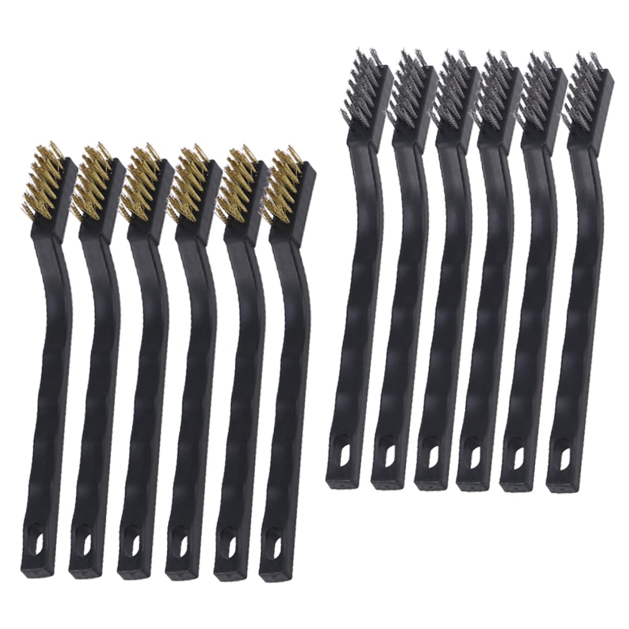 Garneck 12pcs Scratch Wire Brush Set Stainless Steel Wire Brush for Motor Door Window Cleaning