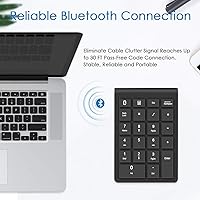 Vista 2 de Foloda Bloc numérico Bluetooth, teclado numérico inalámbrico de 10 teclas USB para laptop, extensiones de 22 teclas, teclado Numpad, accesorios