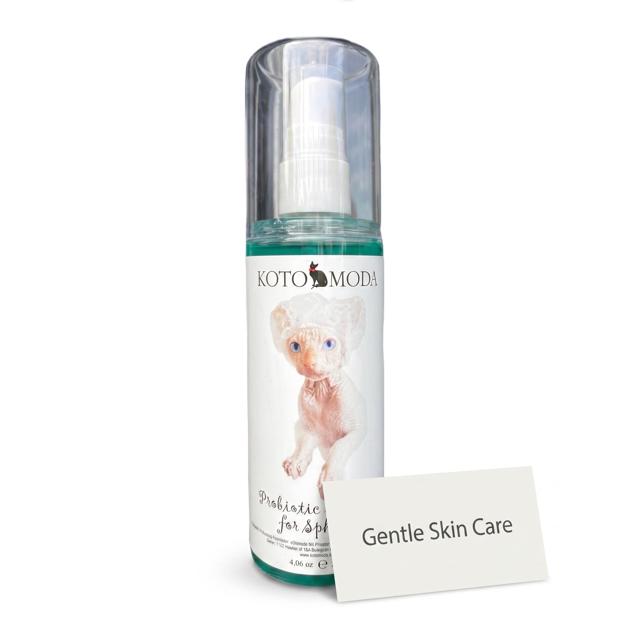 Shampooing Probiotique pour Chats Sphynx, Nettoyant Doux Non parfumé pour Races Nues et à Poil Court, Formule pH équilibré hydratante pour Peaux sensibles, 120 ML / 4,06 FL oz