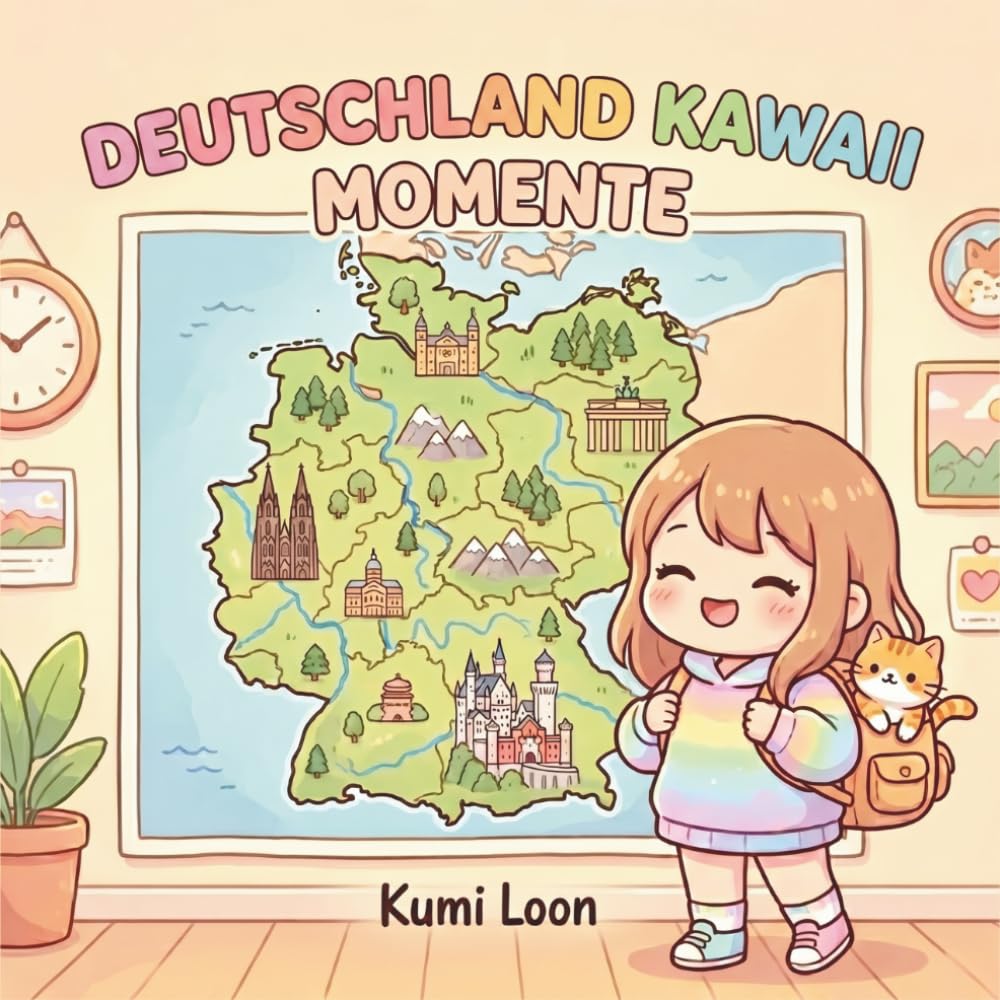 Deutschland Kawaii Momente: Kawaii-Malbuch für Deutschlandliebhaber — 42 süße Illustrationen zum Entspannen und Träumen (Cozy Kawaii Momente)