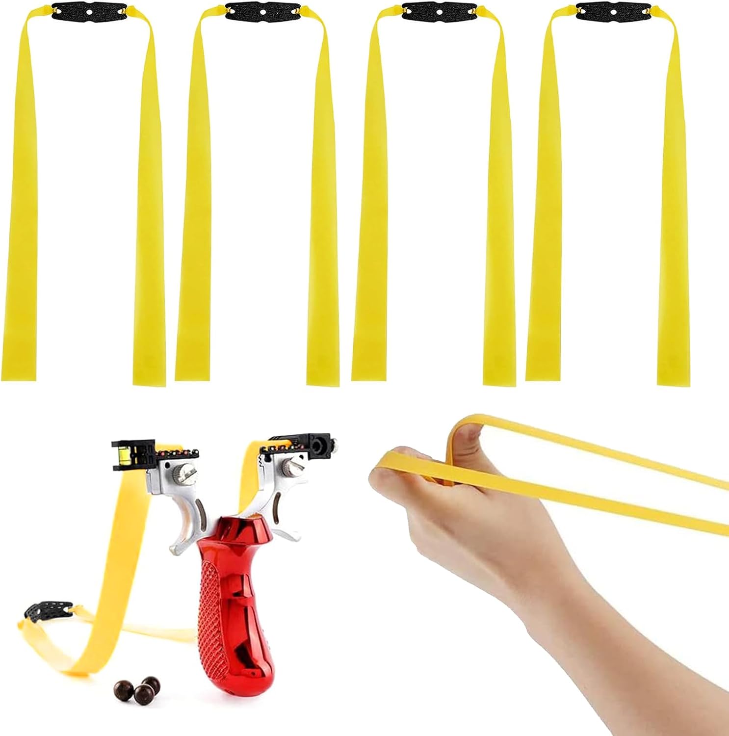 Wekuw 4 Stücke Flat Slingshot Rubber Bands Replacement Rubber Bands for