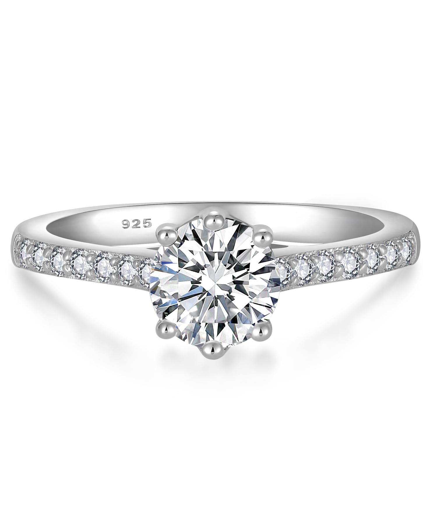 YL Bague de Fiançailles Moissanite 1 Carat Couleur D VVS1 en Argent 925 pour Femme Bague de Promesse de Mariage