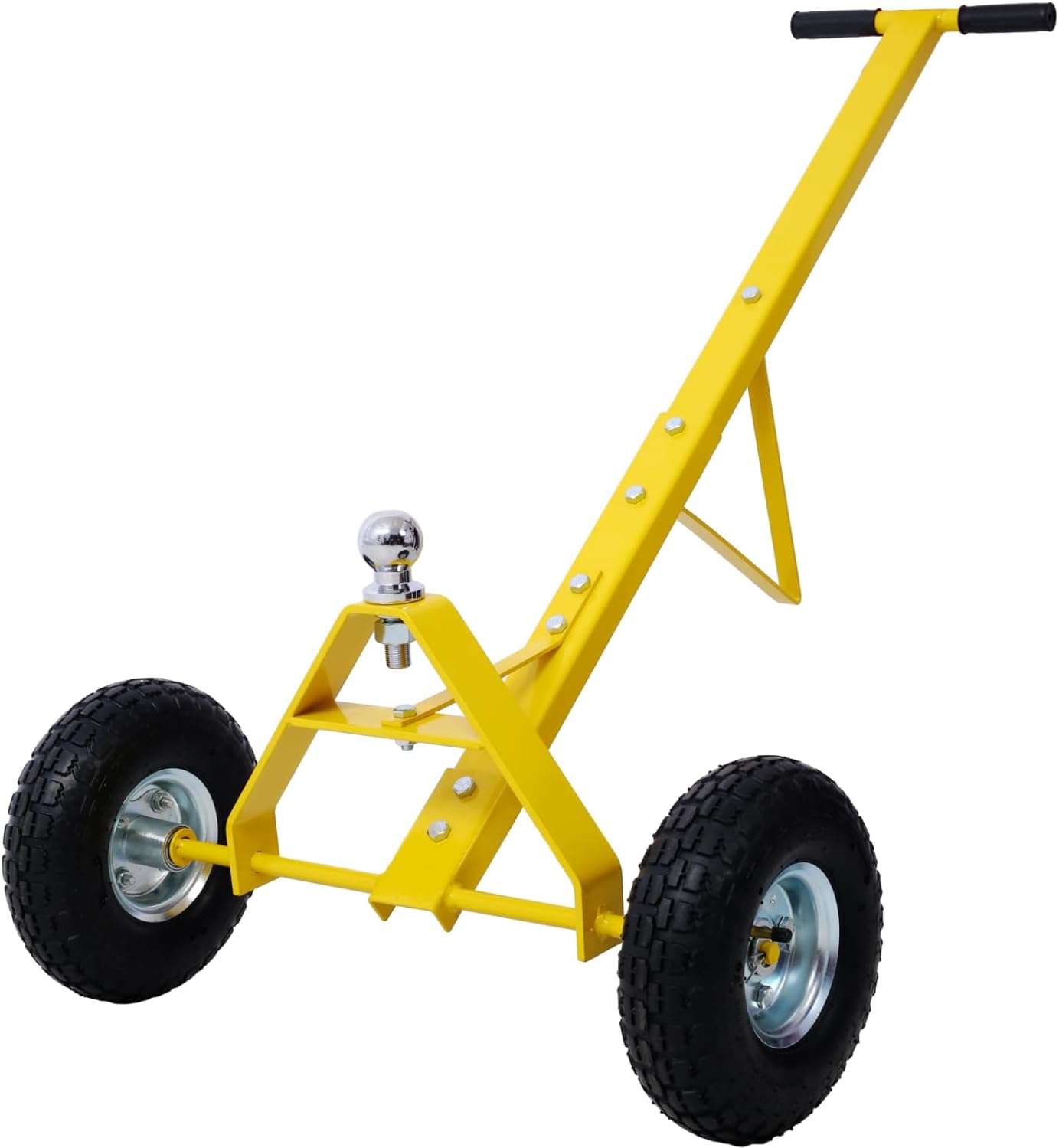 Trailer Dolly with Pneumatic Tires - 600 lb Tongue Weight Capacity, Yellow