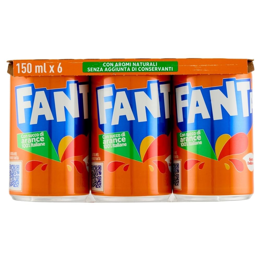 Italian Gourmet Orangenlimonade Mini Dosen 48 x 150 ml – Erfrischungsgetränk mit Orangensaft, ohne Koffein, Vorratspack für zu Hause & Büro