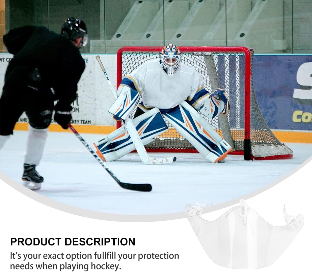 IMIKEYA Ice Hockey Goalie Neck Guard Clear Hockey Neck Guard Goalkeeper Neck Protector Ice Hockey Goalie Protection Equipment