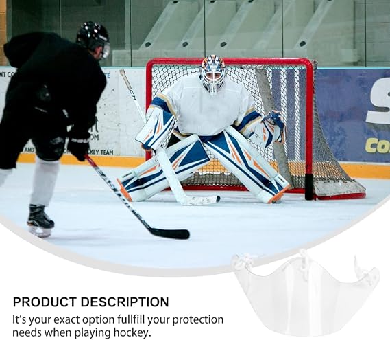 IMIKEYA Ice Hockey Goalie Throat Protector, Clear Neck Guard